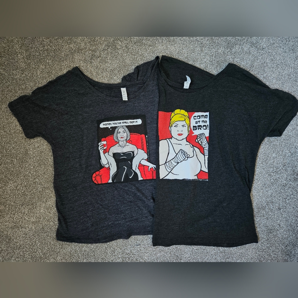 Archer series oversize Mallory and Pam tees medium-large